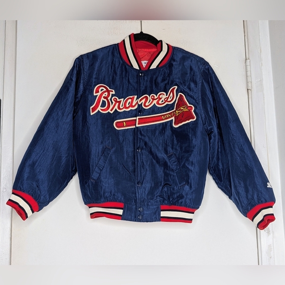 Vintage STARTER 90s Atlanta Braves Jacket Size Medium YOUTH